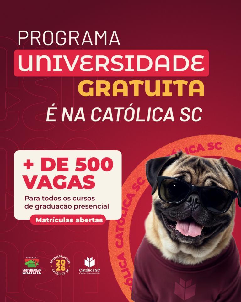 Programa Universidade Gratuita: você pode estudar na Católica SC sem pagar mensalidade!